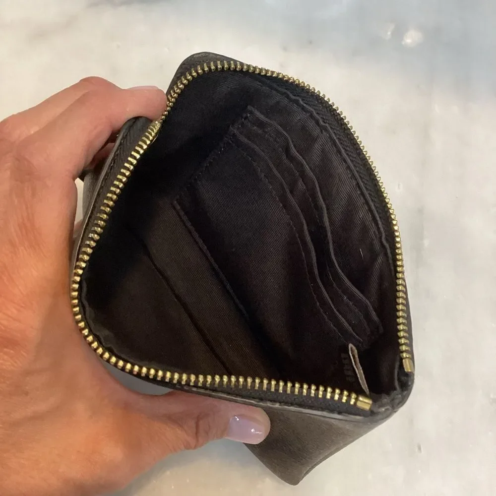 Coach Wristlet Bag Purse Small Signature Canvas Corner Zip Wallet Pouch